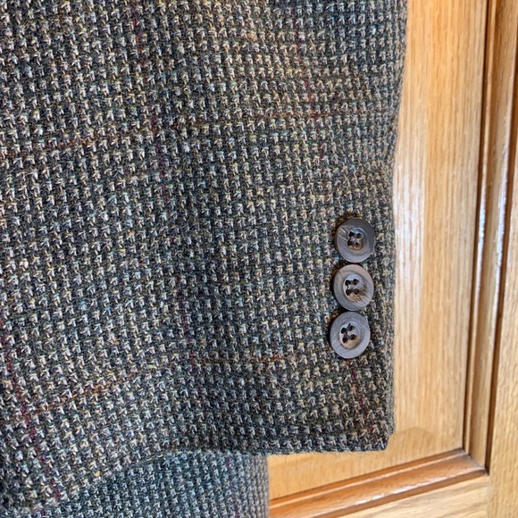 Vintage HAGGAR Pure Wool Gray Tweed Sport Coat Blazer Men’s Size 42 Two Button - Picture 5 of 9